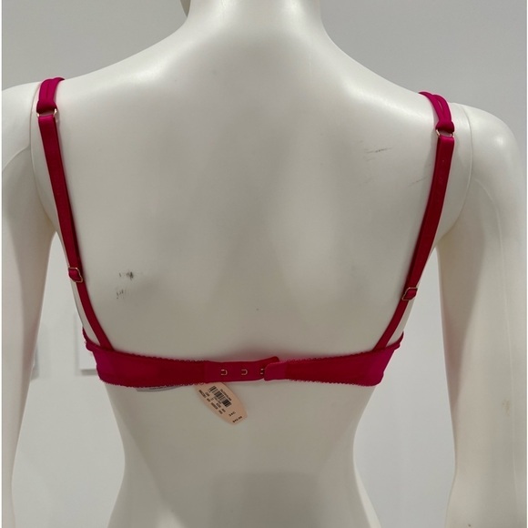 Victoria’s Secret unlined Demi lace bra size 34C in pink with gold detail NWT - Picture 2 of 5